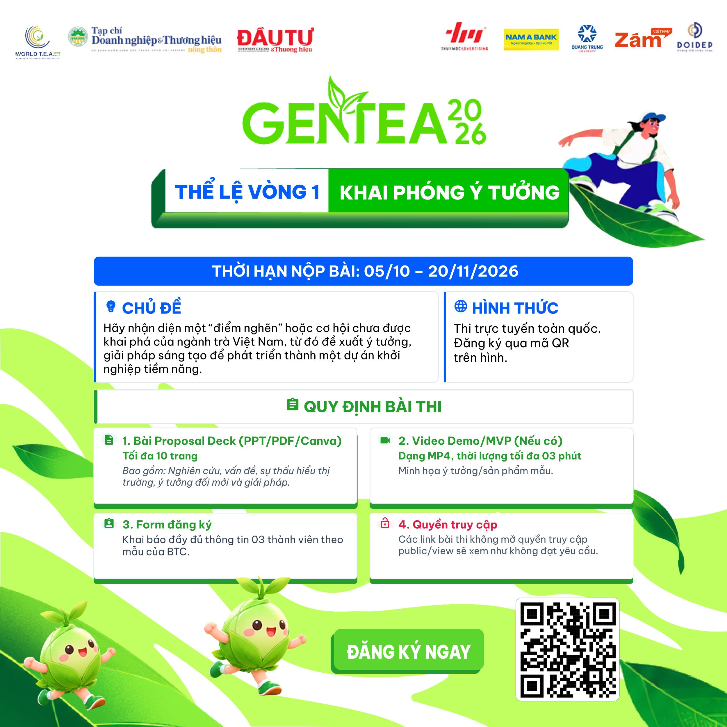 GENTEA 2026 – Vị Xanh Việt: Mở hành trình khởi nghiệp cùng trà Việt